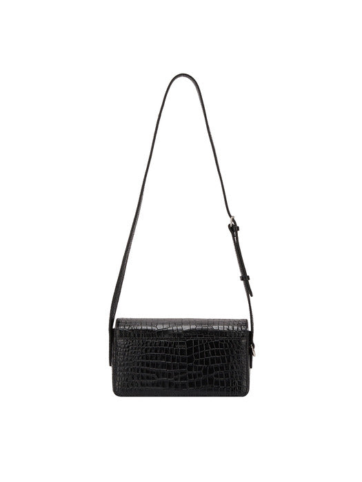 [vunque] Occam Droit Shoulder Piccolo Croco (오캄 디롯트 숄더 피콜로) Black
