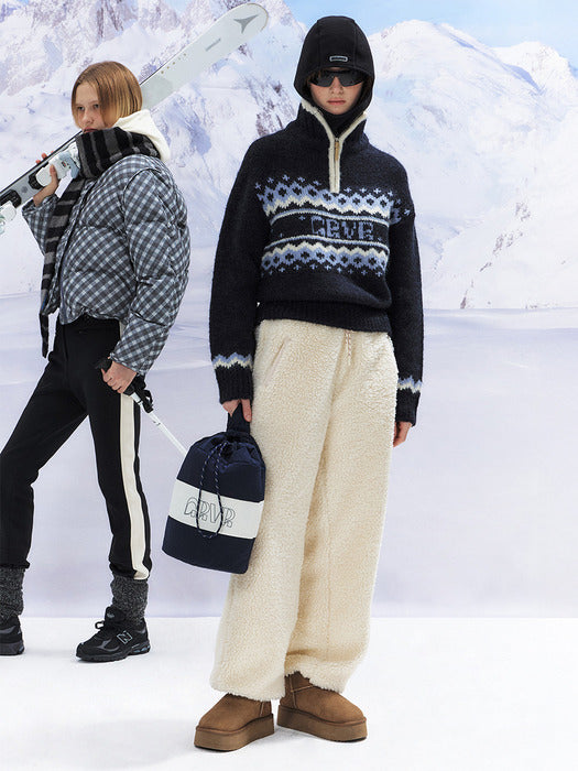 Grove 24Wt Grvr Nordic Half Zip-UP Knit
