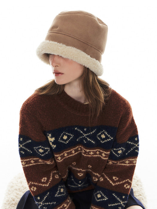 24WT SHEARLING MUSTANG HAT (2COLOR)
