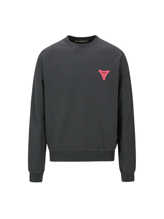 [andersson bell] UNISEX STOOL PATCH LOGO SWEATSHIRTS atb1272u(CHARCOAL)