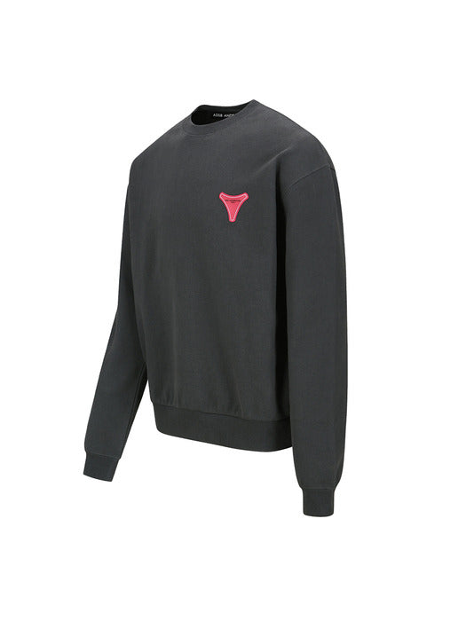 [andersson bell] UNISEX STOOL PATCH LOGO SWEATSHIRTS atb1272u(CHARCOAL)