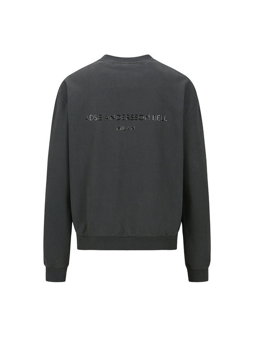 [andersson bell] UNISEX STOOL PATCH LOGO SWEATSHIRTS atb1272u(CHARCOAL)