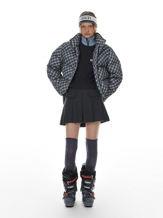 Grove 24Wt Garni Check Corduroy Down Jacket