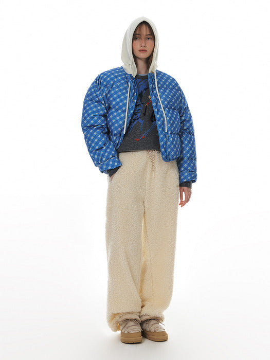 Grove 24Wt Garni Check Corduroy Down Jacket