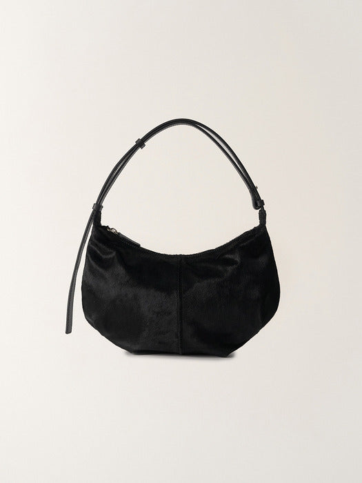Nothing Written Calf hair shoulder mini bag (Furry black)