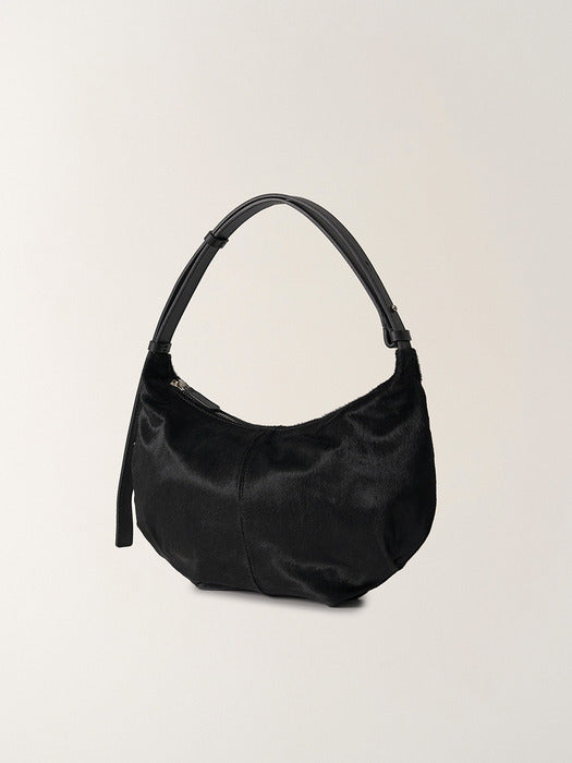 Nothing Written Calf hair shoulder mini bag (Furry black)