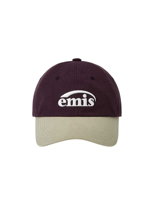Emis New Logo Mix Ball Cap(Renewal)-Beige/Wine