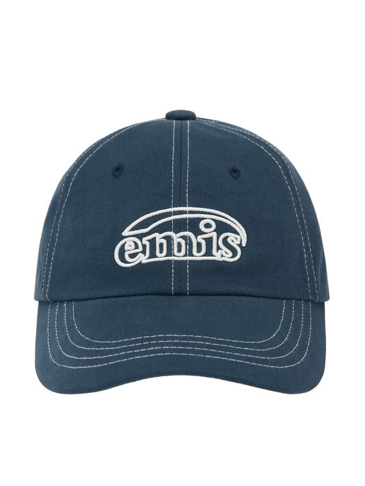 [emis] WHITE STITCH BALL CAP-NAVY