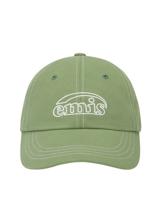 Emis White Stitch Ball Cap-Olive