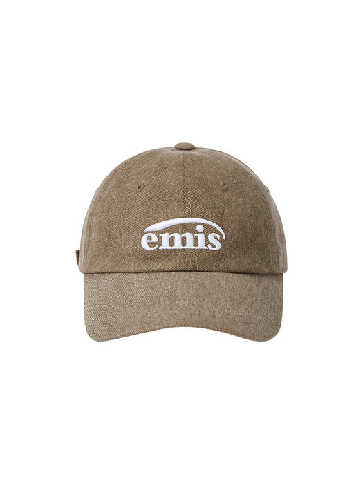 Emis New Logo Pigment Ball Cap-Brown