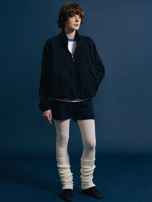 Woolly fleece pullover (Dark navy)