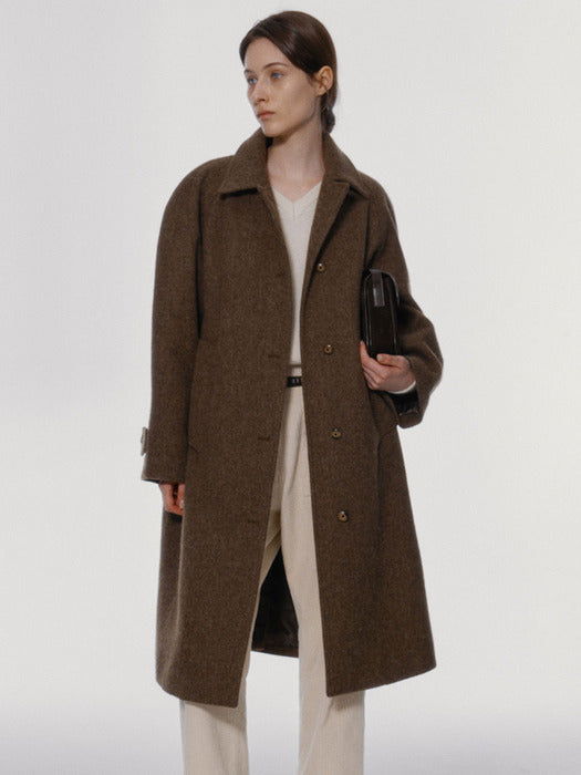 [nothing written] Wool balmacaan coat (Taupe)
