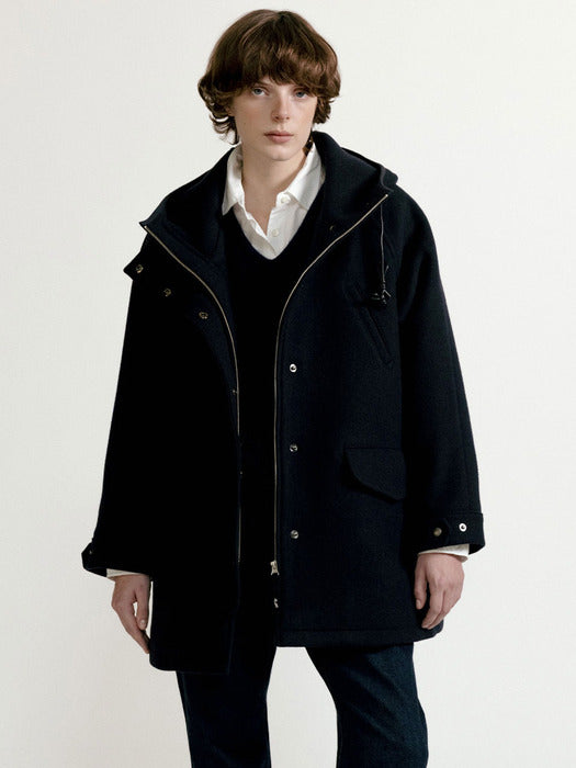 Hanson hoodie parka (Dark navy)