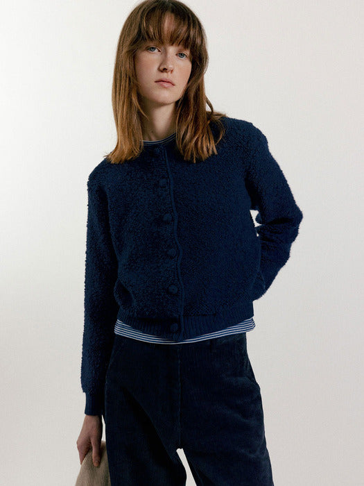 Lett boucle cardigan (Navy)