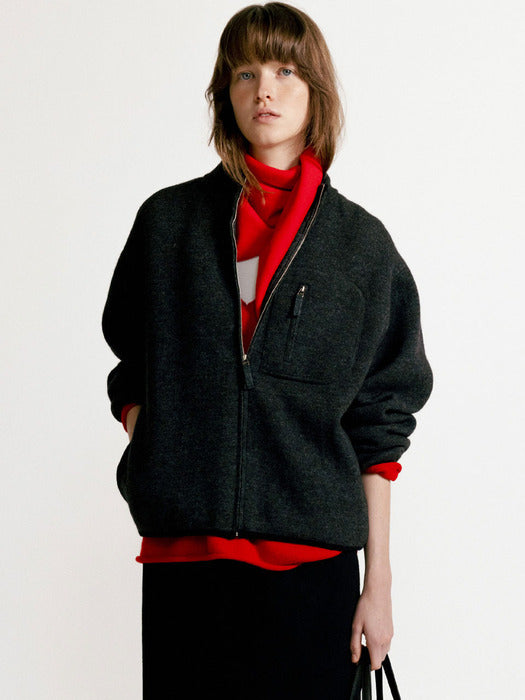 Nothing Written Dicky zip-up jumper (Charcoal)