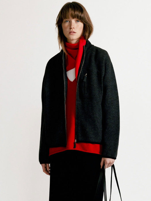 Nothing Written Dicky zip-up jumper (Charcoal)