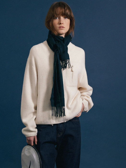 Nothing Written Dicky zip-up jumper (Ivory)