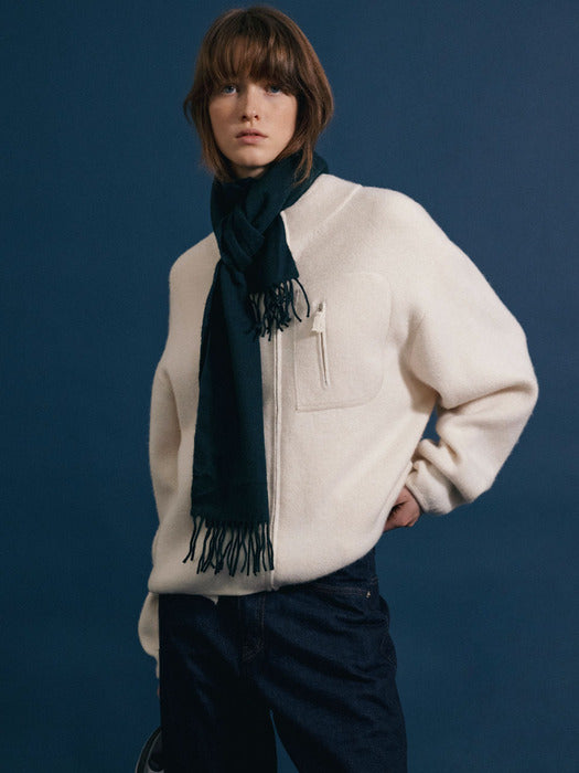 Nothing Written Dicky zip-up jumper (Ivory)