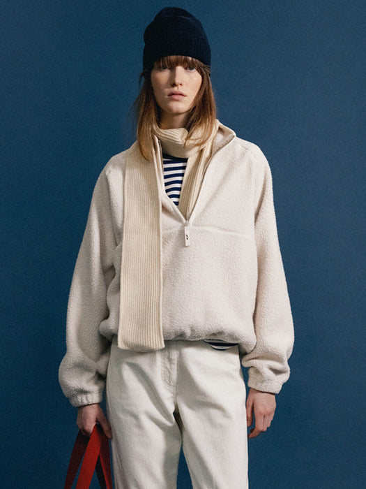 Woolly fleece pullover (Ivory)