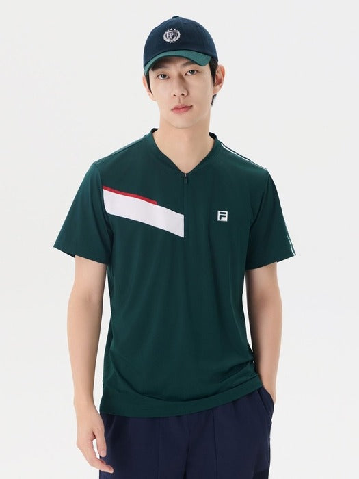 Tennis Performance Henley-Neck Short-Sleeve Tee_FS2RSG3301M_DGR