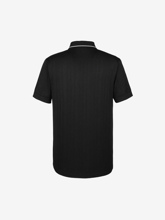 CASA FILA Cable Knit Collar Tee_FS2TSG3392M_BLK