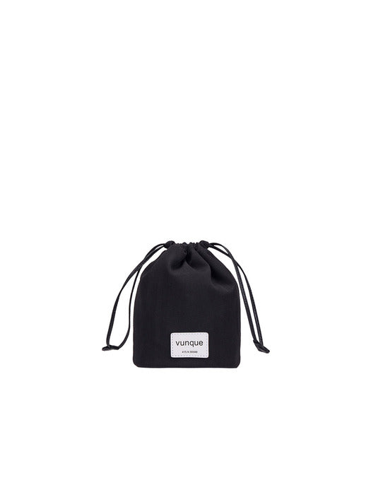 [vunque] Perfect Drawstring Pouch Small, Black
