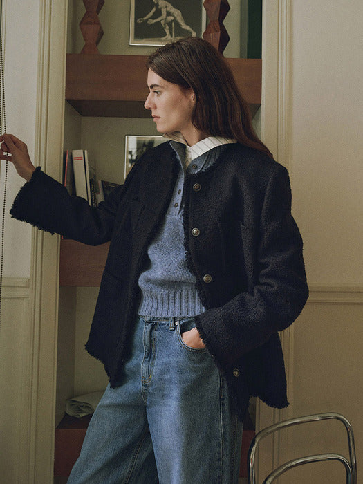 [loeuvre] Oversized Tweed Jacket SW5SJ102_3color
