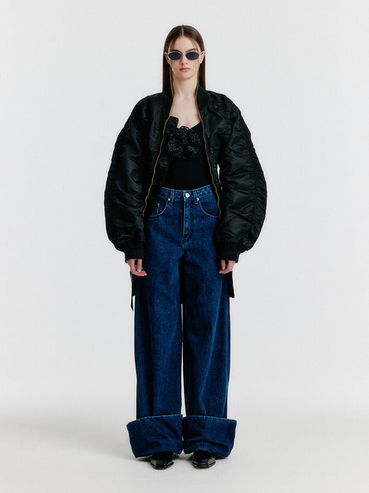 Eenk Yalpine Shirring Long Jumper - Black