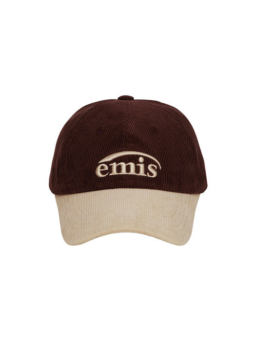 Emis Corduroy Two-Tone Ball Cap-Wine