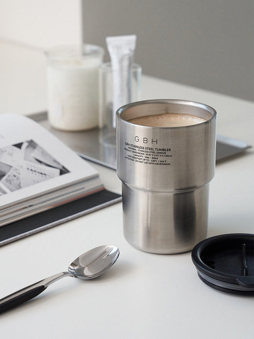 Gbh Home Stainless Steel Tumbler Matt Silver Stainless Steel Tumbler
