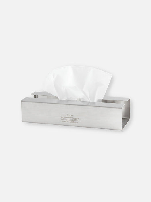 Wconcept_Gbh_Home Stainless Steel Tissue Case Matt Silver Stainless Steel Tissue Case + 1 Refill Tissue Included