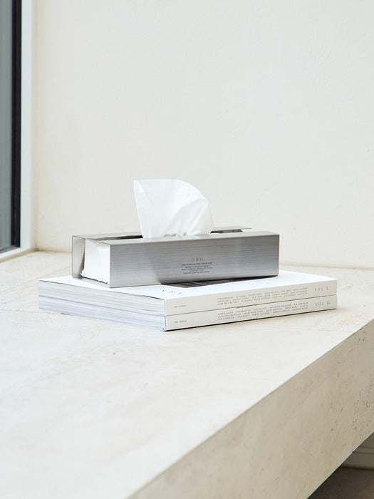 Wconcept_Gbh_Home Stainless Steel Tissue Case Matt Silver Stainless Steel Tissue Case + 1 Refill Tissue Included