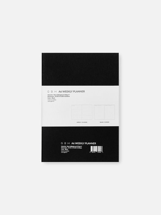 Wconcept_Gbh_Home A6 Planner Black (Weekly) Weekly Planner