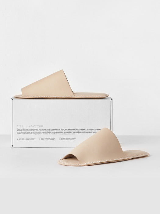 Wconcept_Gbh_Home X Grannyjeje Leather Slipper Vegetable (2 Sizes) Leather Room Slippers