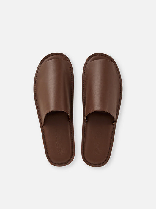 Wconcept_Gbh_Home X Grannyjeje Leather Slipper Brown (2 Sizes) Leather Room Slipper