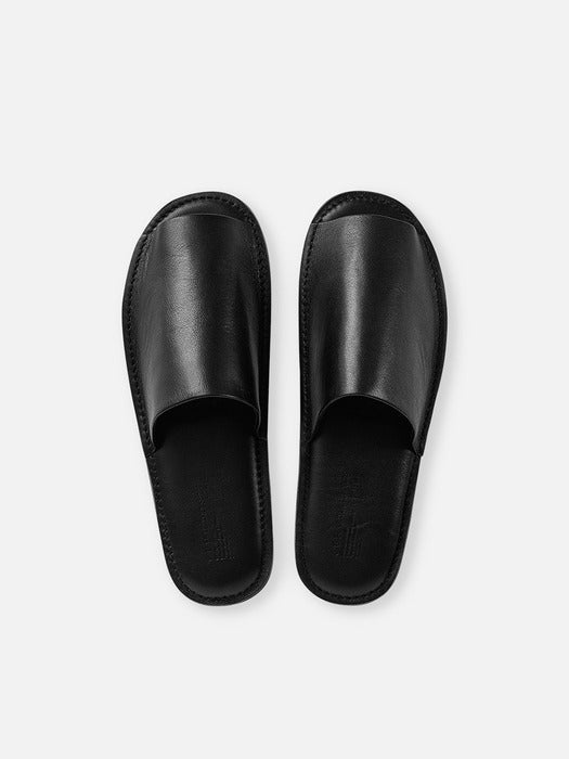 Wconcept_Gbh_Home X Grannyjeje Leather Slipper Black (2 Sizes) Leather Room Slipper