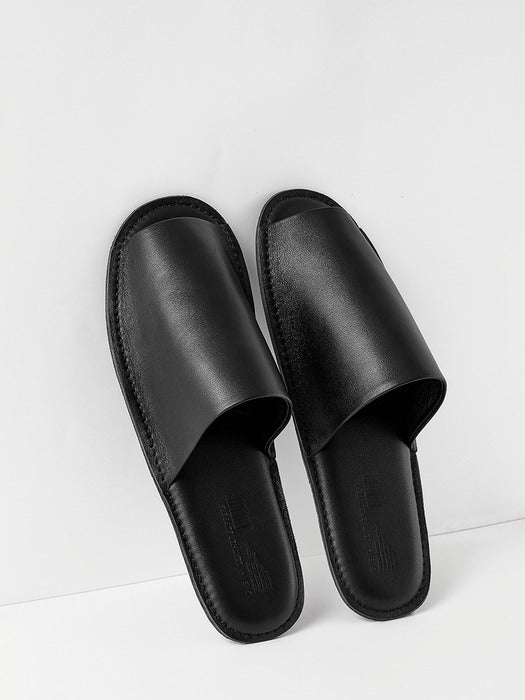 Wconcept_Gbh_Home X Grannyjeje Leather Slipper Black (2 Sizes) Leather Room Slipper