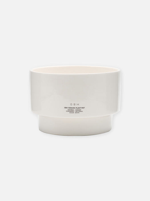 Wconcept_Gbh_Home Ceramic Plant Pot White (Saucer included)