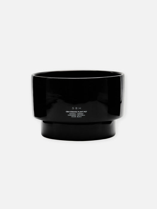 Wconcept_Gbh_Home Ceramic Plant Pot Black (Saucer included)