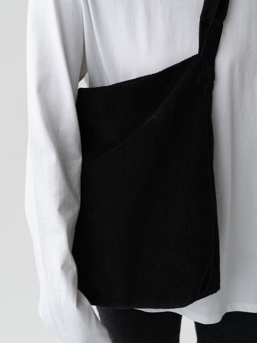 Wconcept_Gbh_Home Corduroy Tie Bag Black (2 Sizes) Corduroy Cross Bag