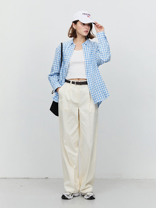 [dunst] DOUBLE PLEATED CHINO SLACKS IVORY_UDPA5A213IV