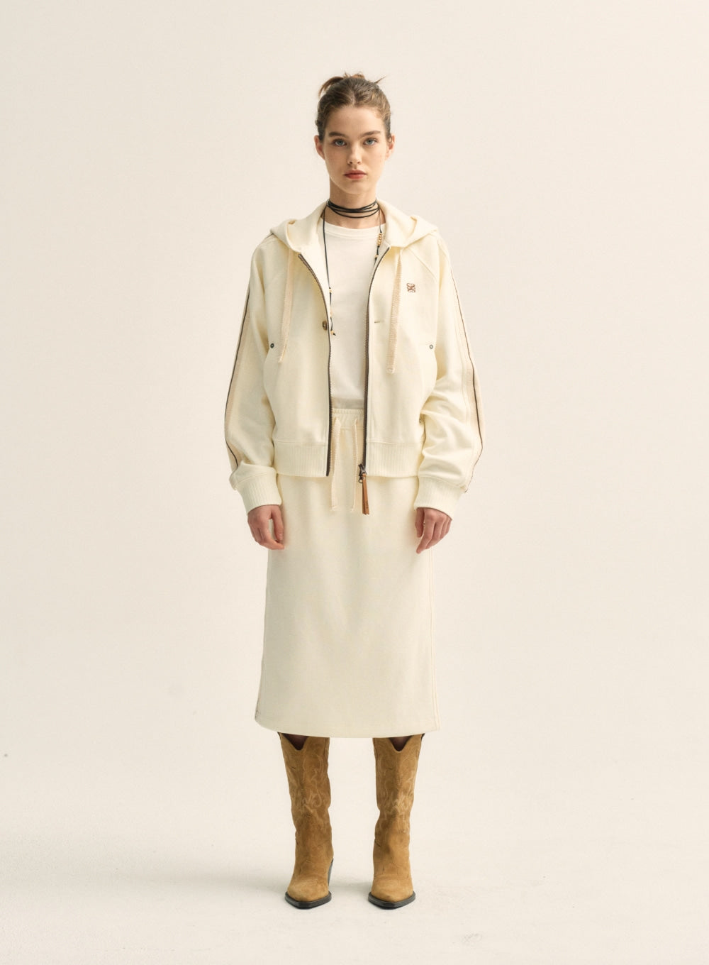 [satur] (W) Lawton Midi Skirt - Resort Cream