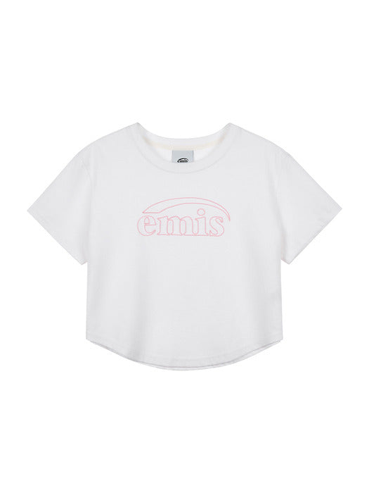 [emis] CHAIN STITCH T-SHIRT-WHITE/PINK