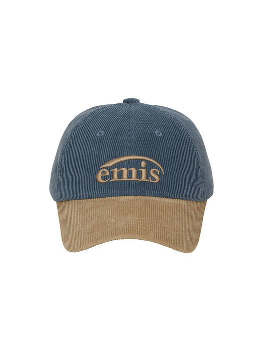 Emis Corduroy Two-Tone Ball Cap-Blue