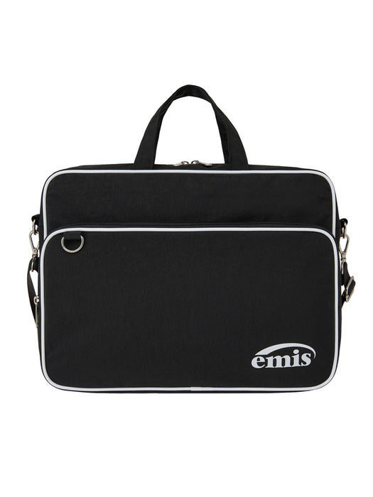 [emis] NYLON ZIP-POCKET MESSENGER BAG-BLACK