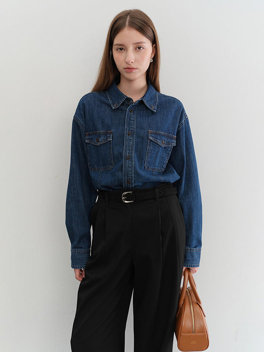 [dunst] D-BUCKLE SUEDE BELT BLACK_UDBE5E209BK