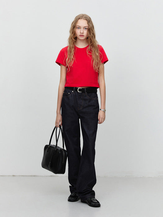 [dunst] D-BUCKLE SUEDE BELT BLACK_UDBE5E209BK