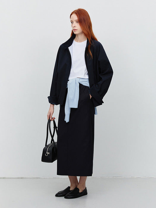 [dunst] H-LINE MAXI SKIRT BLACK_UDSK5A203BK