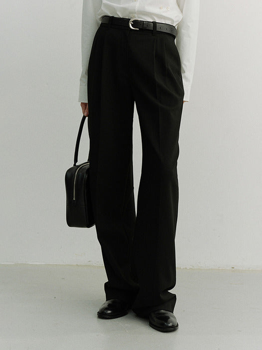 Dunst Double Pleated Slacks Black