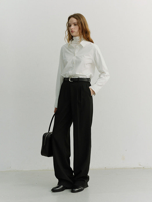 Dunst Double Pleated Slacks Black